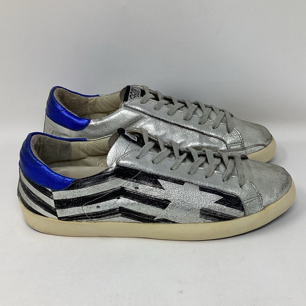 Golden Goose Silver and Blue Men's Shoes